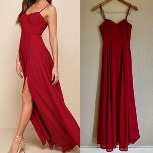 NWOT Cause for Commotion Red Pleated Bustier Maxi Dress